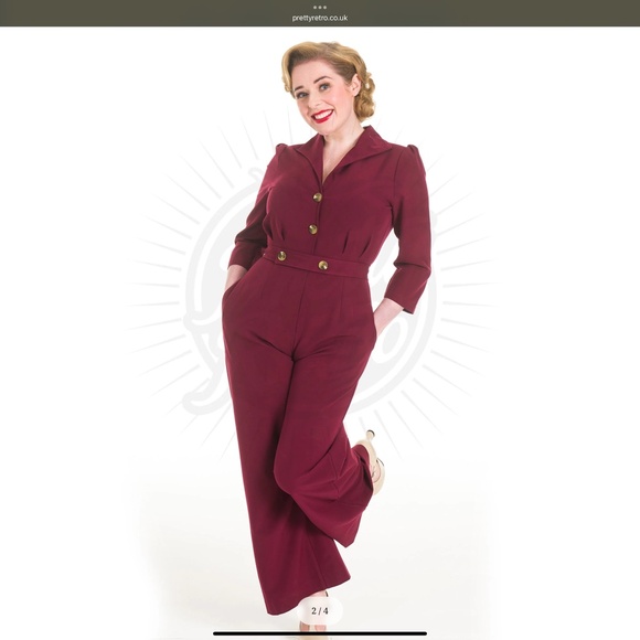 Pretty retro burgundy the pretty jumpsuit - Picture 1 of 5